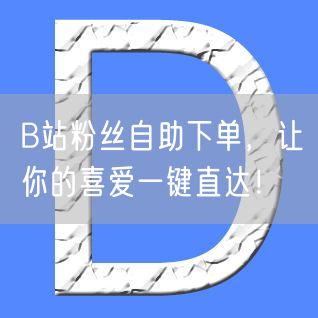 B站粉丝自助下单，让你的喜爱一键直达！
