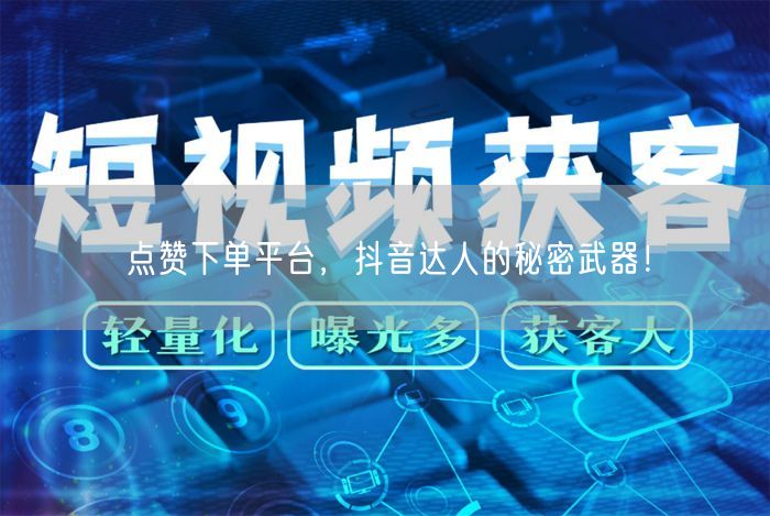 点赞下单平台，抖音达人的秘密武器！