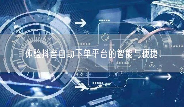 体验抖音自助下单平台的智能与便捷！