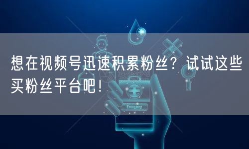 想在视频号迅速积累粉丝？试试这些买粉丝平台吧！